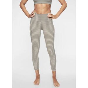 Athleta Womens Salutation Stripe 7/8 Ankle Tight Leggings Size Small Gray‎